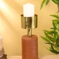 Подсвечник на 1 свечу "Кубок" бисквитный с золотом 10х10х28,5 см