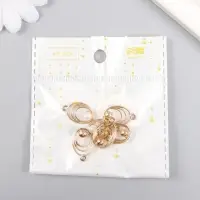 Декор для творчества металл, пластик "Овал с бусинкой" 1,2х2 см