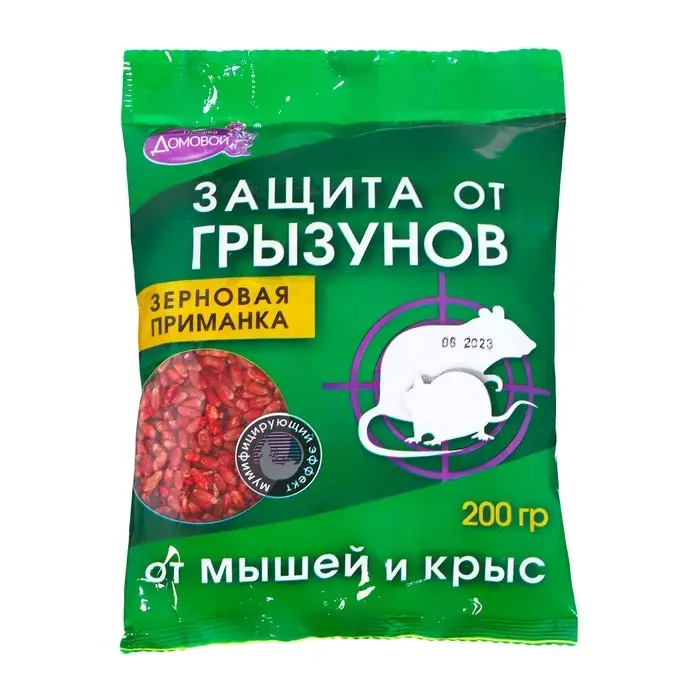 Зерно от грызунов "Домовой Прошка", пакет, 200 г