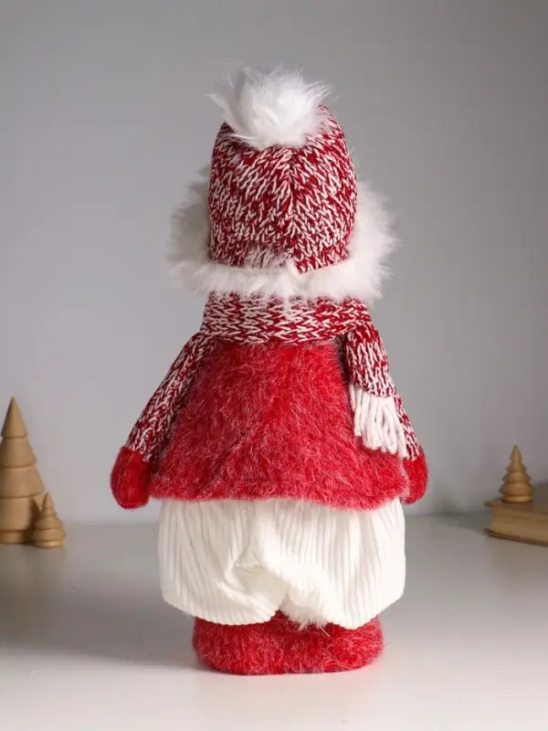 Кукла интерьерная "Снеговичок в бело-красном наряде" раздвижная 44-65 см 22х14х44 см