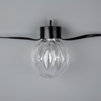 Умная гирлянда &laquo;Нить&raquo; 6 м с насадками &laquo;Рифленые шарики&raquo;, IP20, тёмная нить, 20 LED, свечение RGB, USB