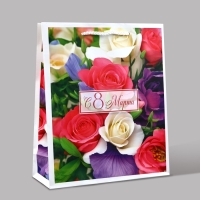 Пакет ламинированный &laquo;С 8 марта&raquo;, ML 21 х 25 х 8 см