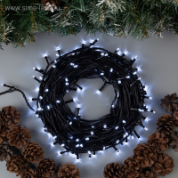 Гирлянда &laquo;Нить&raquo; 20 м, IP44, тёмная нить, 200 LED, свечение белое, 8 режимов, 220 В