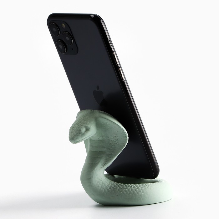 Подставка новогодняя под телефон &laquo;Кобра&raquo;, зелёная, 8,5 х 7,5 см