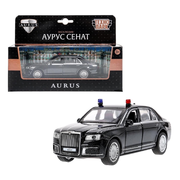 Машинка металлическая &laquo;Аурус сенат&raquo;, открываются двери, багажник, инерция, 13,5 см, черный