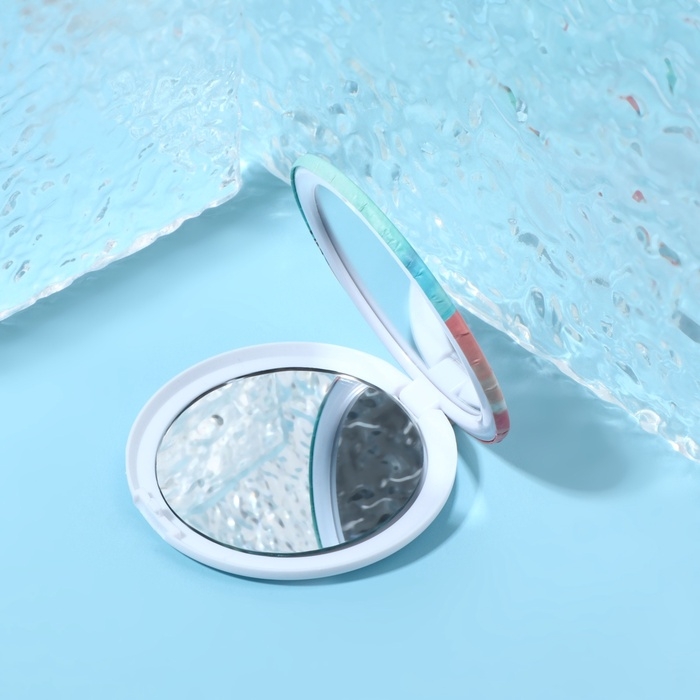 Зеркало складное (2) с/увел ПЛЯЖ d7.5см пластик/бумага вилла пакет QF