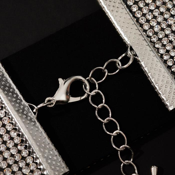 Чокер &laquo;Грация искры&raquo; широкий, цвет черно-серебряный, L=31 см