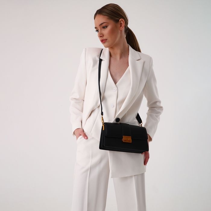 Сумка женская TEXTURA, средний размер, цвет чёрный