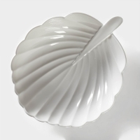 Салатник фарфоровый Magistro &laquo;Лист Бланш&raquo;, 1,2 л, d=27,5 см, цвет белый