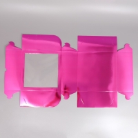 Коробка для капкейков, кондитерская упаковка с окном, 9 ячеек &laquo;Розовая&raquo;, 25 х 25 х 10 см