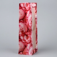 Пакет подарочный под бутылку, упаковка, &laquo;Цветы&raquo;, 36 х 13 х 10 см