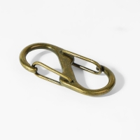 Карабин металлический, двойной, 40 &times; 18 мм, 5 шт, цвет бронзовый