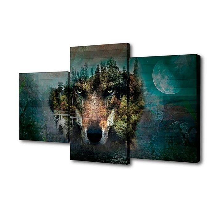 Картина модульная на подрамнике "Взгляд волка"  26х50см; 26х40см; 26х32см     50*80см