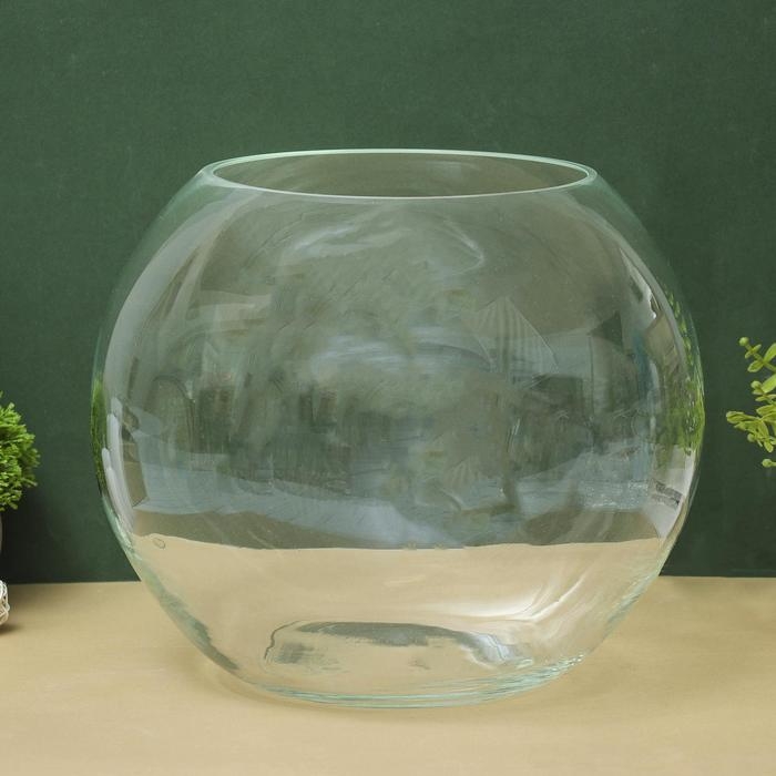 Ваза "Шаровая" 10л горл.d-21, 30х25 см, 10л  1806 прозрачная