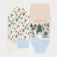 Коробка подарочная новогодняя складная &laquo;Город новогодний&raquo;, 18 х 18 х 18 см, Новый год