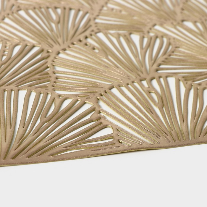 Салфетки сервировочные на стол Доляна &laquo;Веер&raquo;, 4 шт, 30&times;45 см, цвет золотой