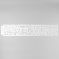 Трафарет бордюрный пластик "Принцессы и замок" 60х12 см