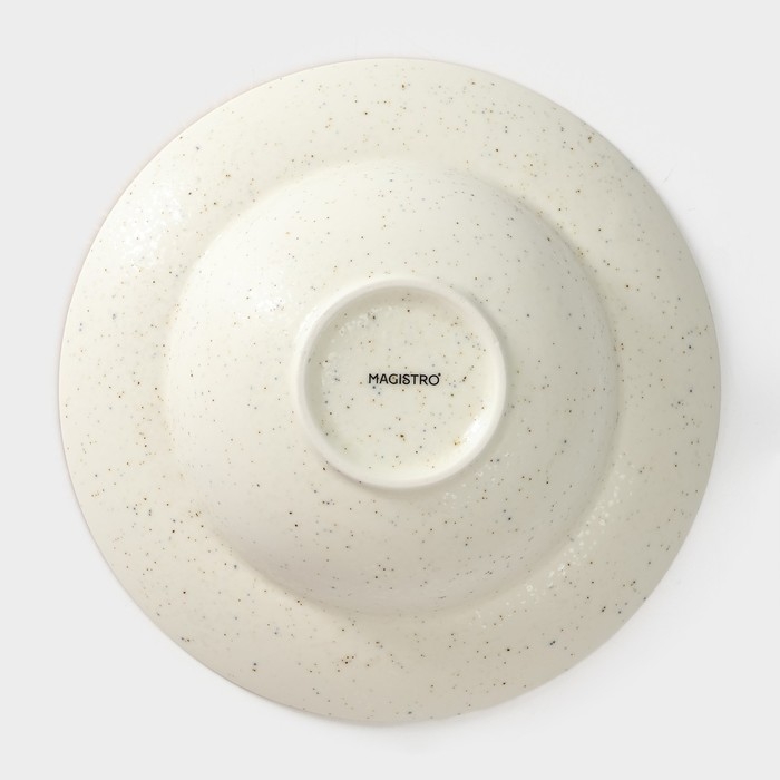 Тарелка глубокая фарфоровая Magistro Poursephona, 330 мл, d=19,5 см, цвет бежевый
