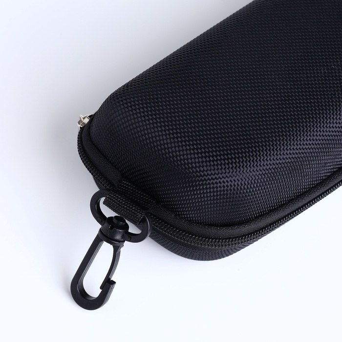 Футляр для очков на молнии, длина 17 см, цвет чёрный