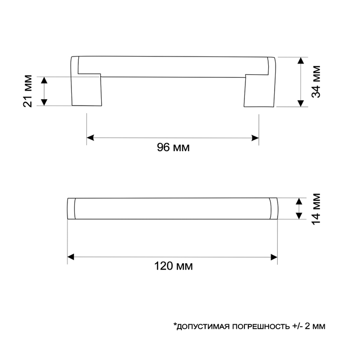 Ручка-скоба CAPPIO RSC013, м/о 96 мм, d=14 мм, цвет черный