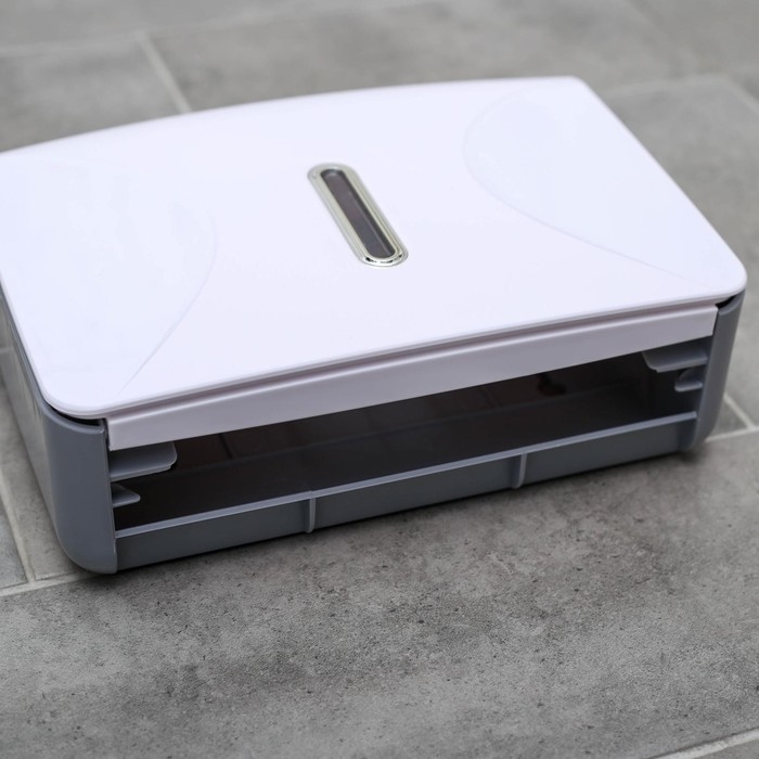 Диспенсер для бумажных полотенец в листах, пластик, 21,5&times;9&times;26,5 см, цвет белый