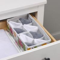 Органайзер для хранения белья Доляна &laquo;Божьи коровки&raquo;, 8 ячеек, 28&times;14&times;10 см, цвет зелёный