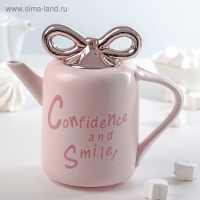 Набор керамический чайный на подставке &laquo;Бант&raquo;, 5 предметов: чайник 900 мл, 4 кружки 200 мл