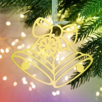 Ёлочная игрушка новогодняя &laquo;Колокольчики&raquo;, на Новый год, 9.8 х 7.9 см.