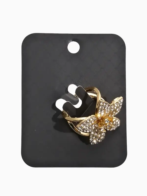 Кольцо для платка "Цветок Лилии", цвет белый в золоте