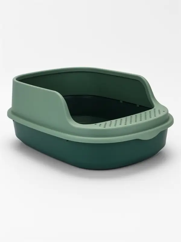 Лоток для кошек Фур-Мур 48&times;35.5 cм с высоким бортом + совок, Soft-touch, изумруд
