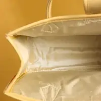 Сумка плетёная на застёжке из пандана 35х12х40 см, бежево-оранжевый