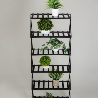 Подставка для цветов Greengo, 6 полок, 50 &times; 25 &times; 110 см, напольная, бамбук, чёрная