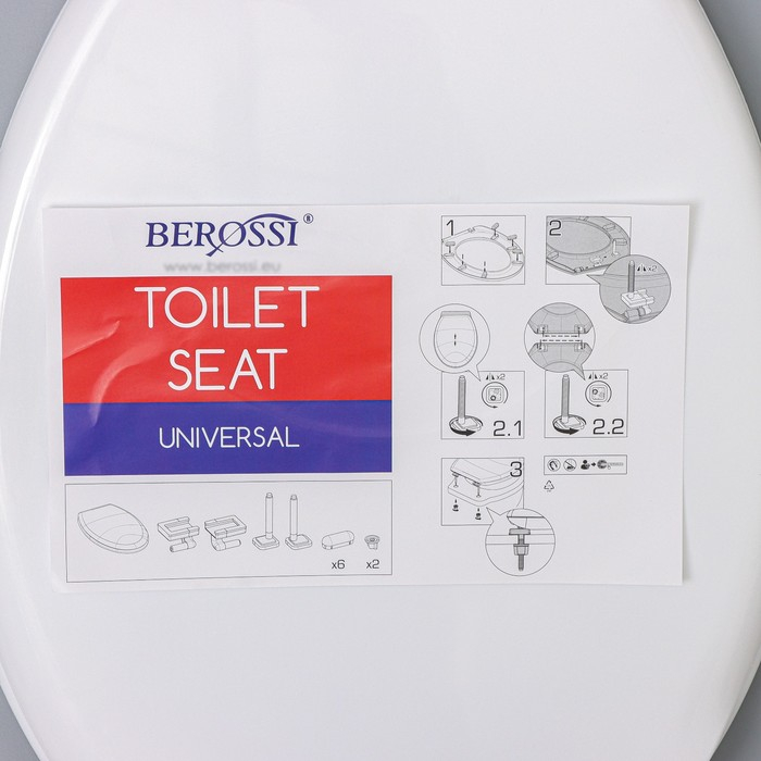 Сиденье для унитаза с крышкой, цвет снежно-белый