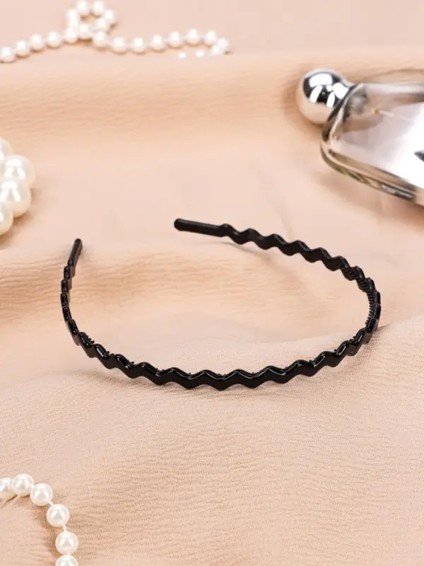 Ободок для волос "Классика галант" волна, 0,5 см, чёрный