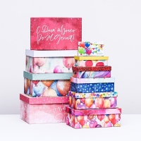 Набор коробок 10 в 1 "С Днем Рождения!", 30,5 х 20 х 13 - 12 х 6,5 х 4 см