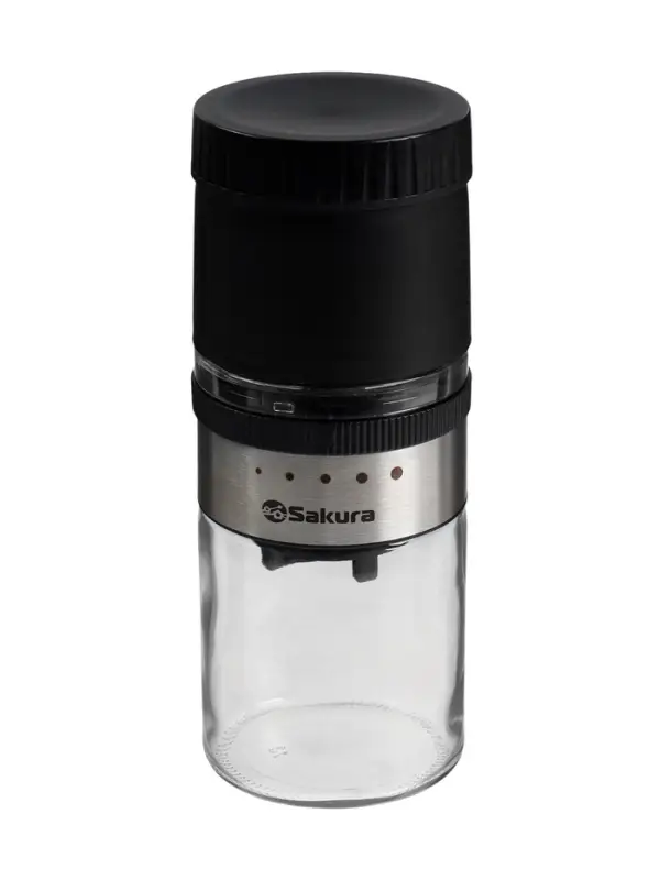 Кофемолка Sakura SA-6164, 3 в 1, мельница, стеклянная ёмкость для хранения, стакан для кофе