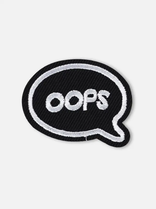 Термоаппликация Oops, 4.8&times;3.8 см, фасовка 10 шт., чёрная