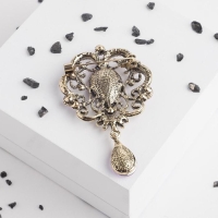 Брошь &laquo;Императрица&raquo; изящность, цвет фиолетовый в чернёном золоте