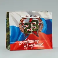Пакет подарочный ламинированный, упаковка, &laquo;С 23 февраля&raquo;, S 15 х 12 х 5.5 см