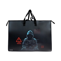 Папка А2 , 650х470х100 мм, deVENTE "Hacker", с ручками, пластиковая, молния сверху, внутренний карман