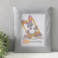 Фоторамка для фото 15х21 см "Luxe Elegance" пластик, серо-голубой, (пластик экран)