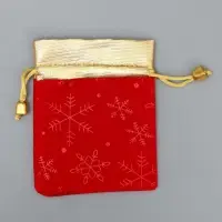 Мешочек подарочный замша &laquo;Поздравляю тебя&raquo;, снежинки, тиснение, 10 х 12 см +/- 1.5 см
