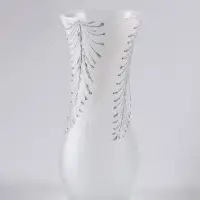 Ваза &laquo;Креман&raquo;, перья, h=26 см, стекло, белая