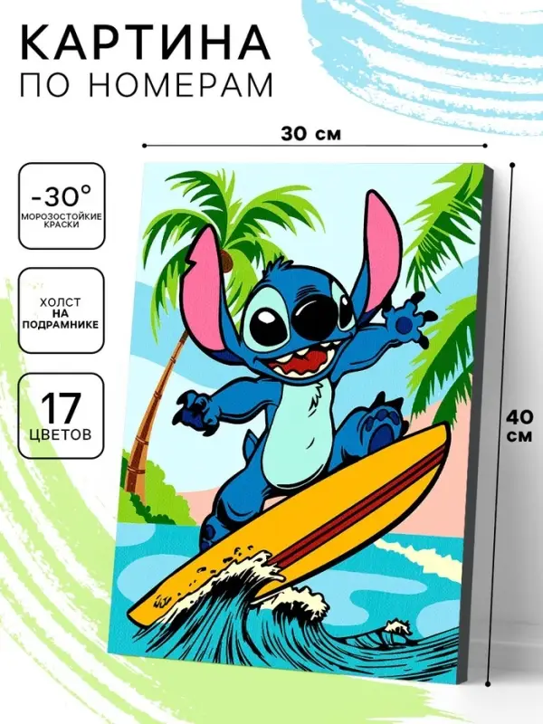 Картина по номерам на холсте с подрамником "Летняя волна" 30 х 40 см