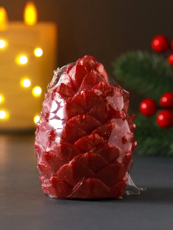 Свеча "Шишка 70*75 мм декор