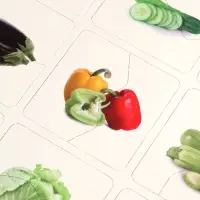 Магнитные пазлы половинки "Фрукты и овощи"