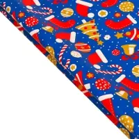 Пленка упаковочная для подарков, металлизированная, 35мкм "Новогоднее ассорти&ldquo;, 50х70см