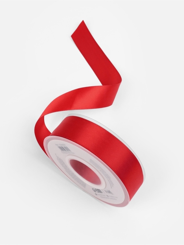 Лента атласная двухсторонняя №0250 25мм*25&plusmn;1м алый TR