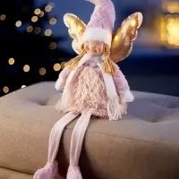 Фигура текстиль &laquo;Кукла в сером&raquo; 70 см, 6 LED, AG10x3 (в компл.), Т/БЕЛЫЙ