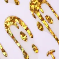 Наклейки для ногтей &laquo;Мороженое&raquo;, голографические, цвет золотистый